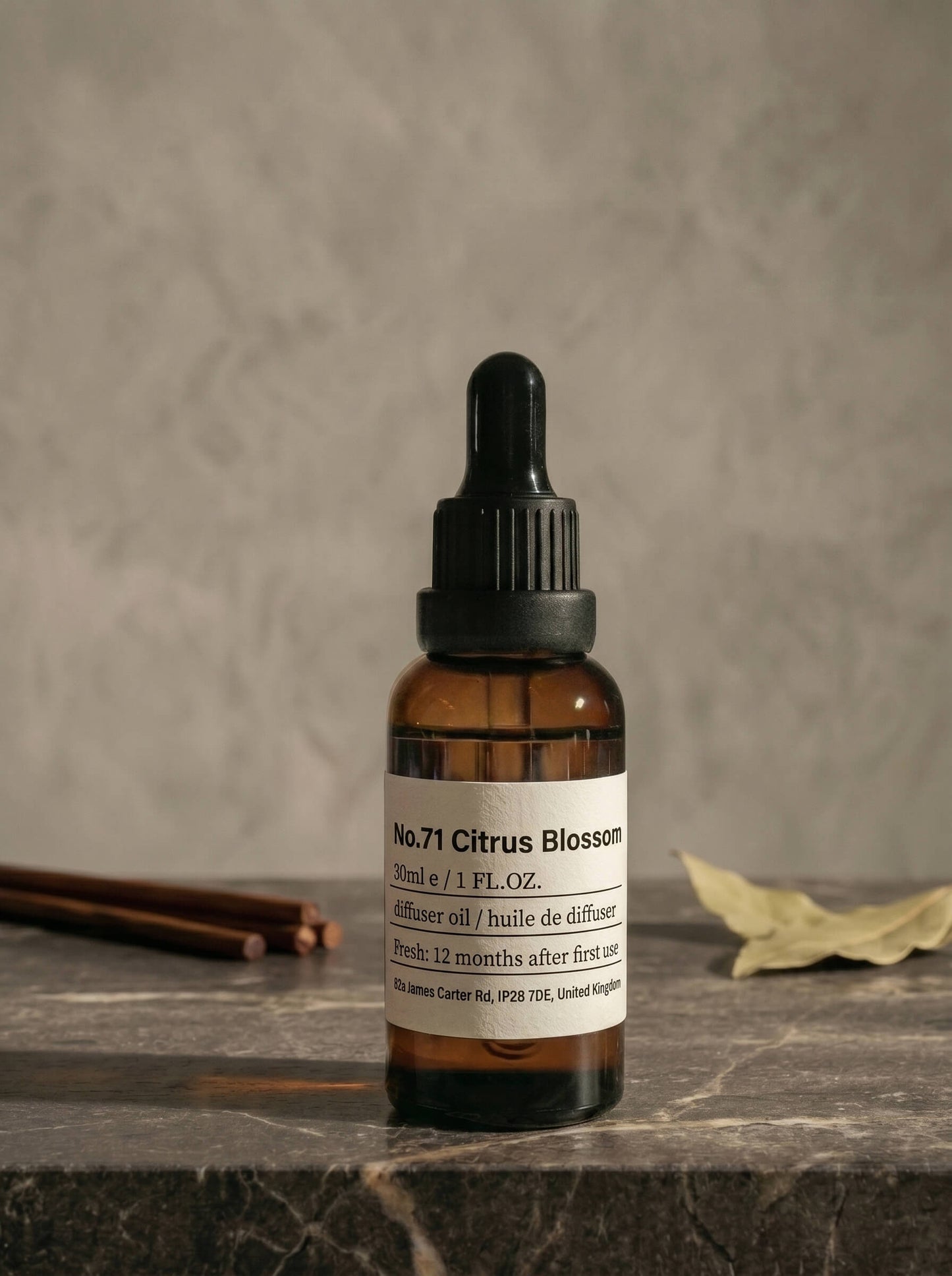 Chavanc_Aroma No. 71 Citrus Blossom essential oil in the signature amber glass apothecary bottle, part of The Floral Anthology.