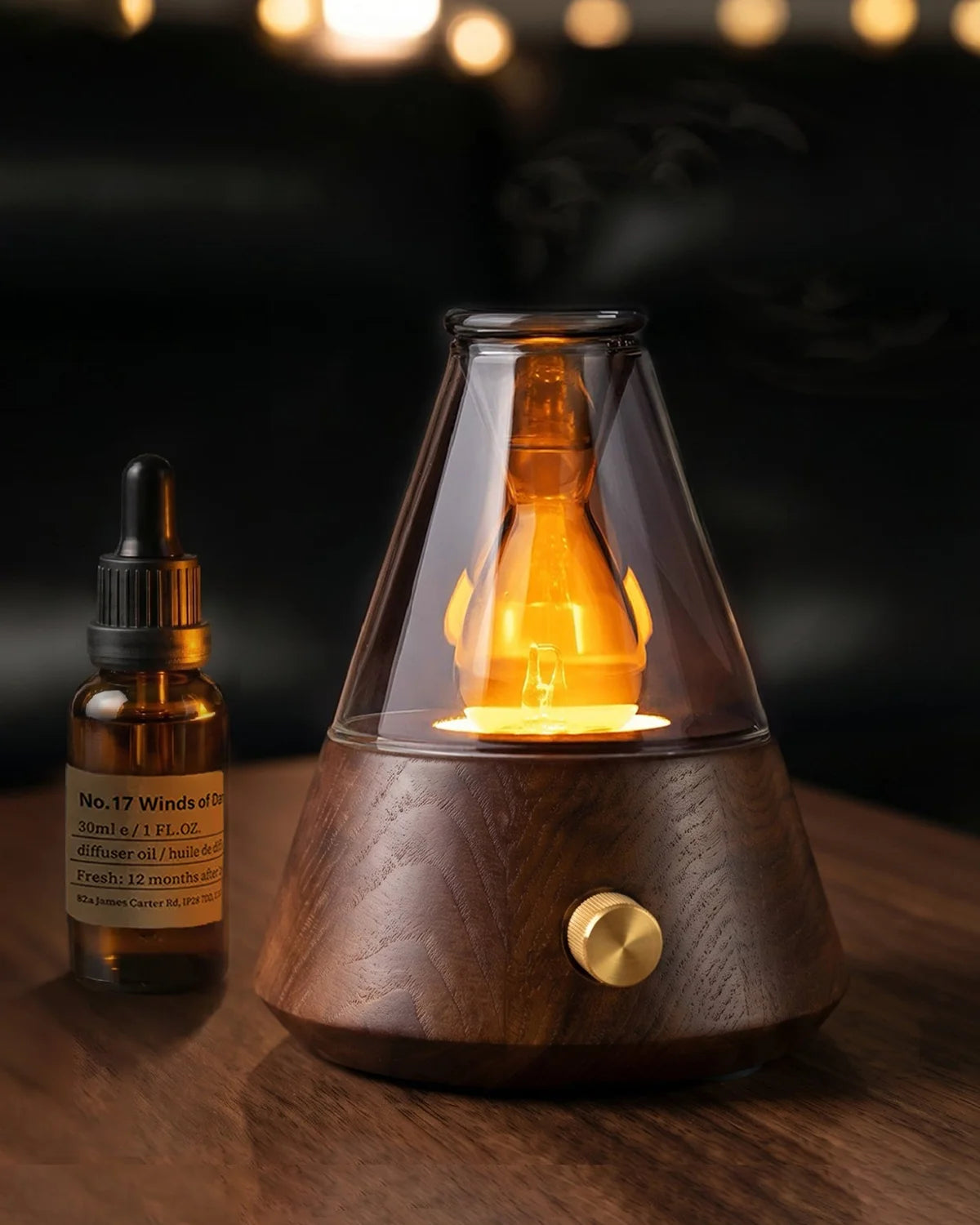 Charabanc Fragrance: Diffusore elettrico retro senza acqua in legno e vetro (Versione Pigna) – Cordless