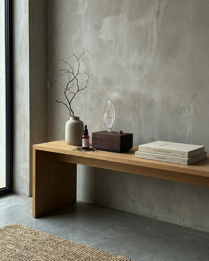 Wasserloses Vernebler-Instrument aus Holz und Glas mit Ambient-Beleuchtung